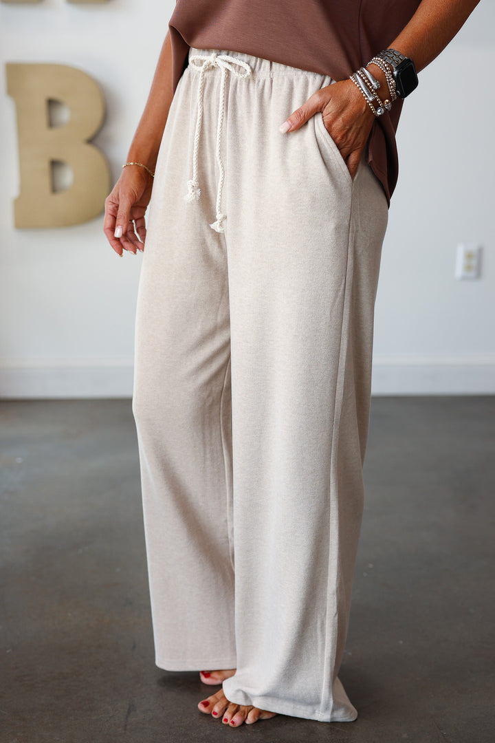 Soft Knit Pants - Taupe