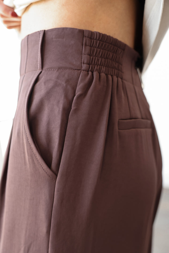 Wide Leg Dress Pants - Espresso