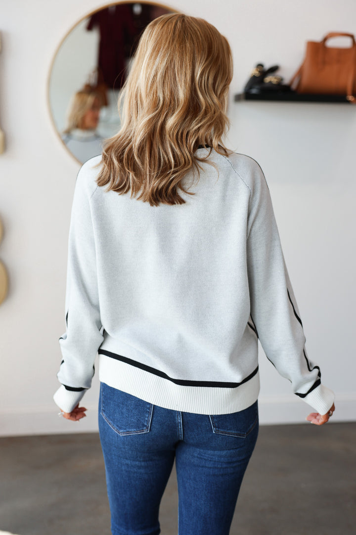 Outline Trim Sweater - Black