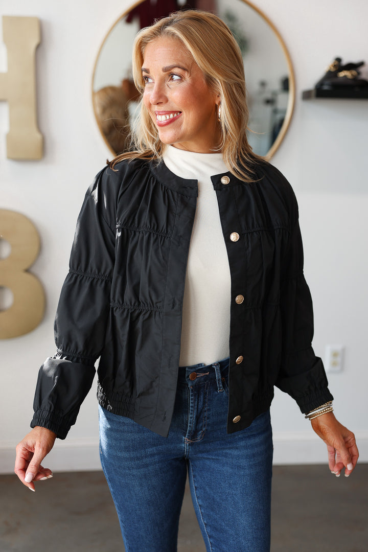 Piping Detail Jacket - Black