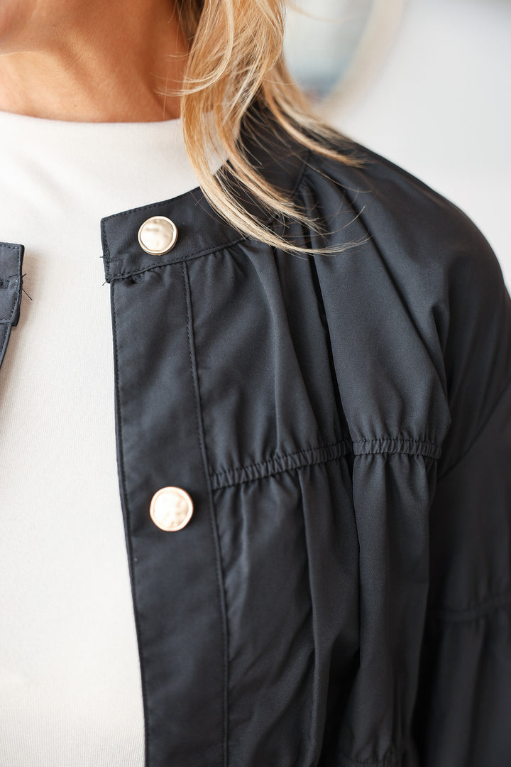 Piping Detail Jacket - Black
