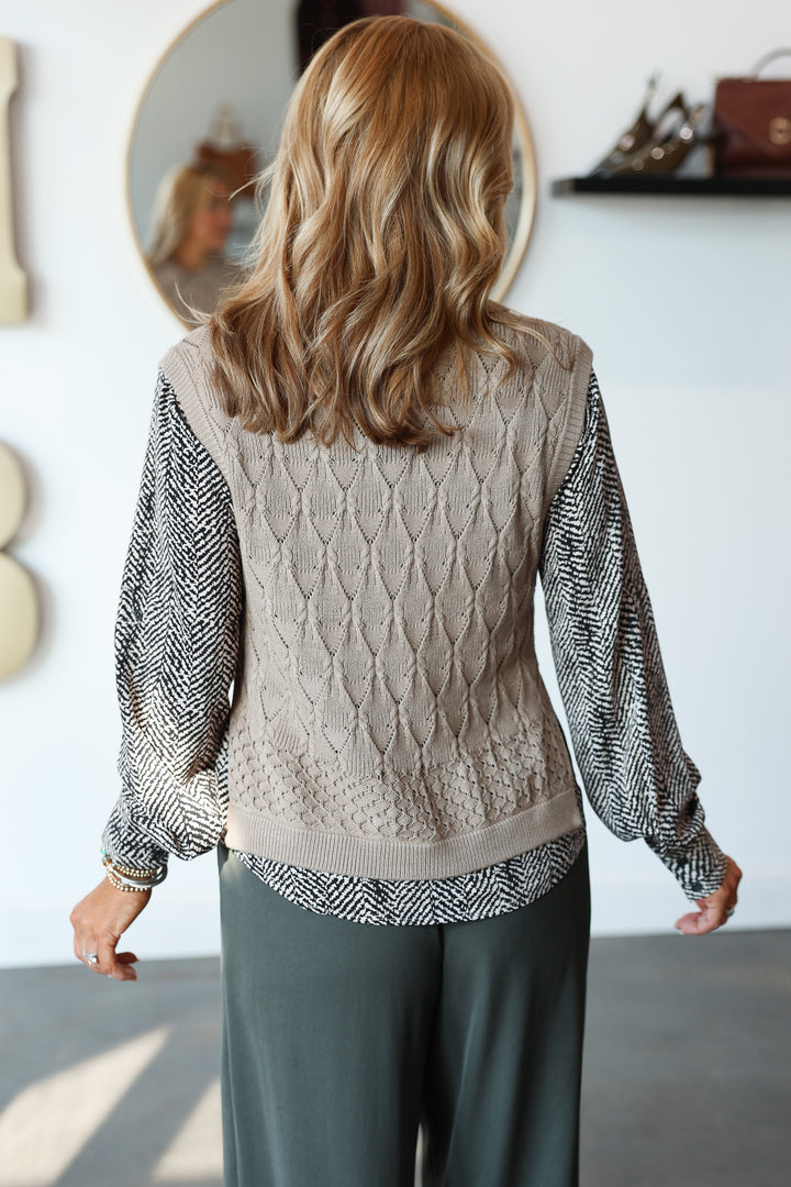 Layered Blouse - Taupe