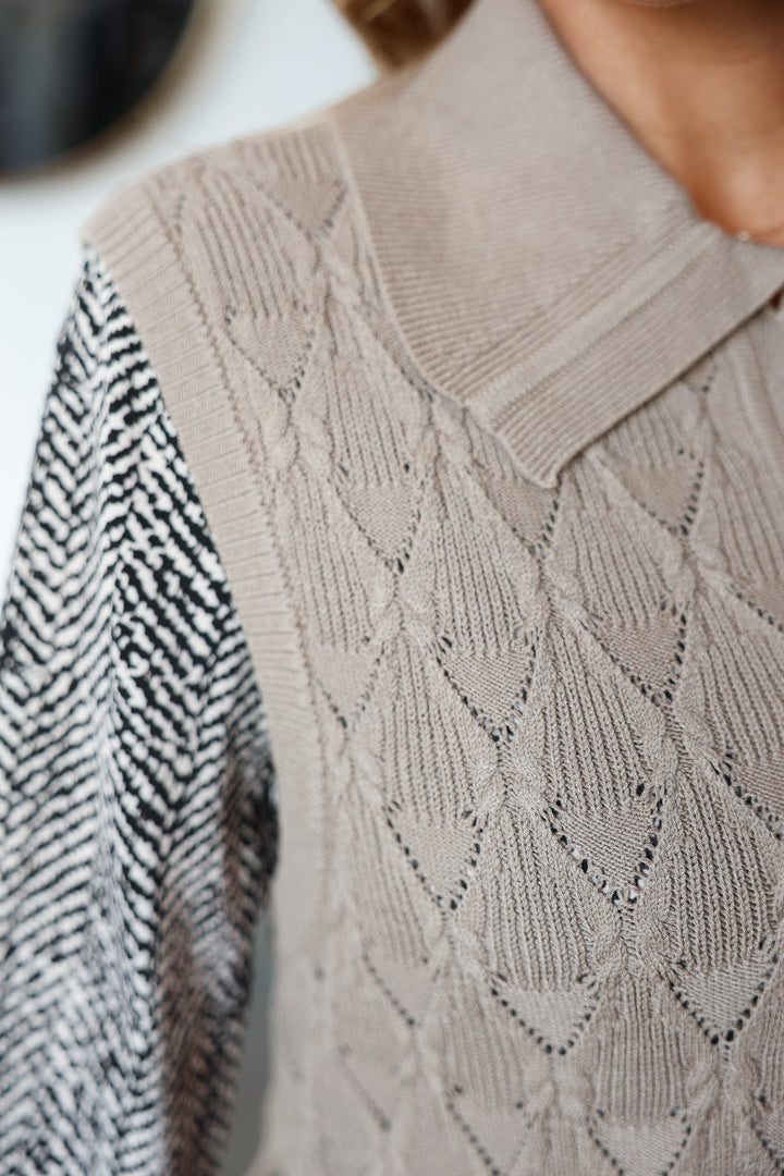 Layered Blouse - Taupe