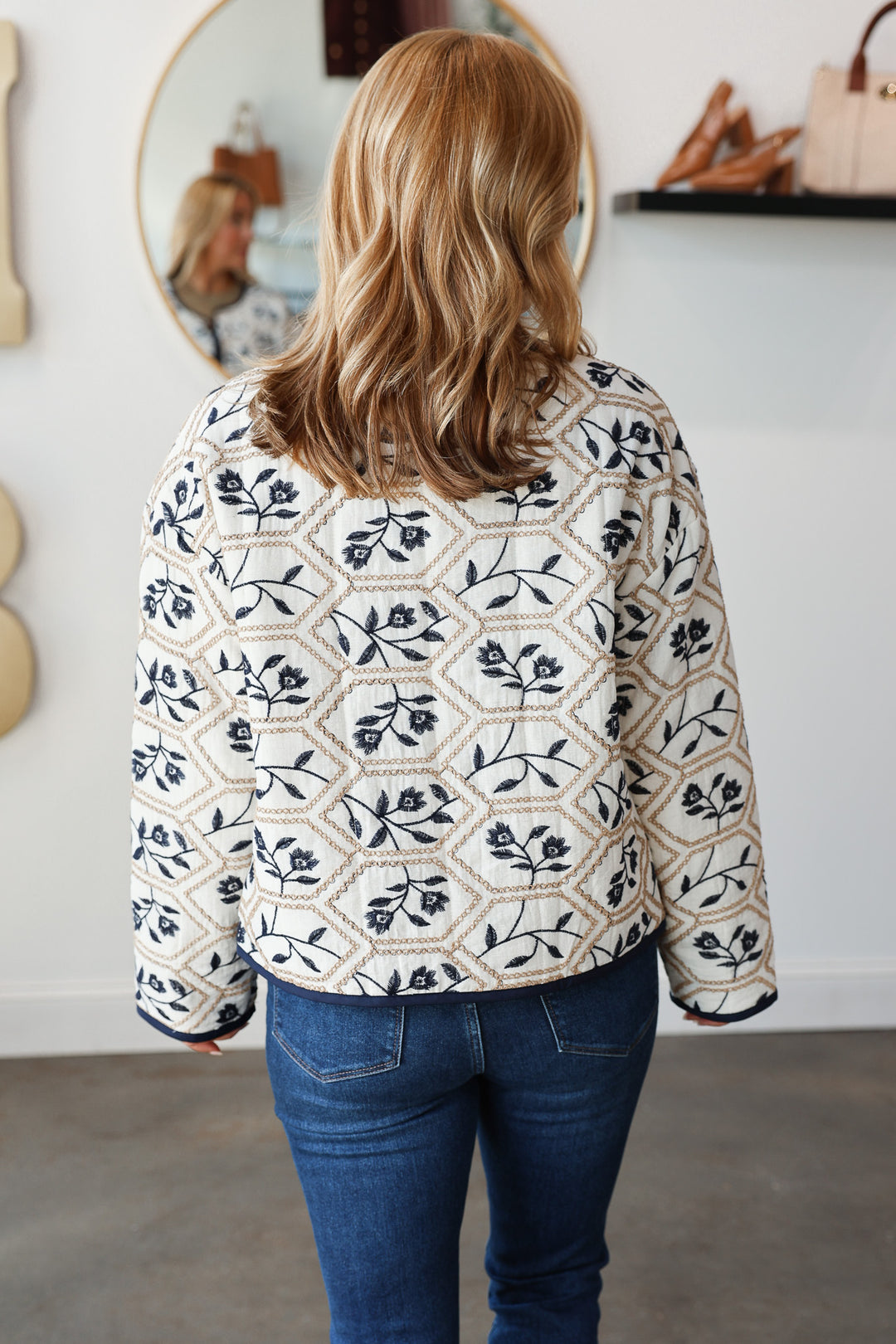 Embroidered Jacket - Navy