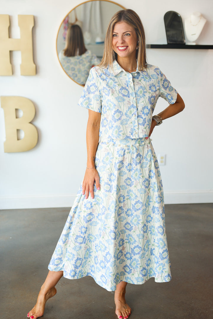 Blue Floral Set - Top