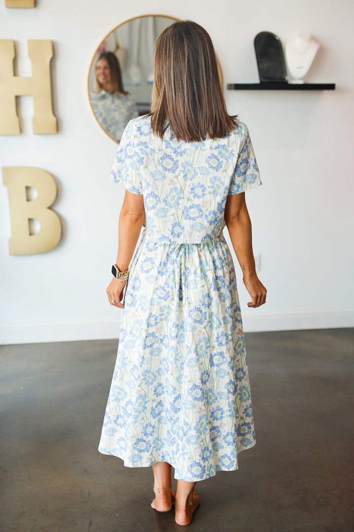 Blue Floral Set - Skirt
