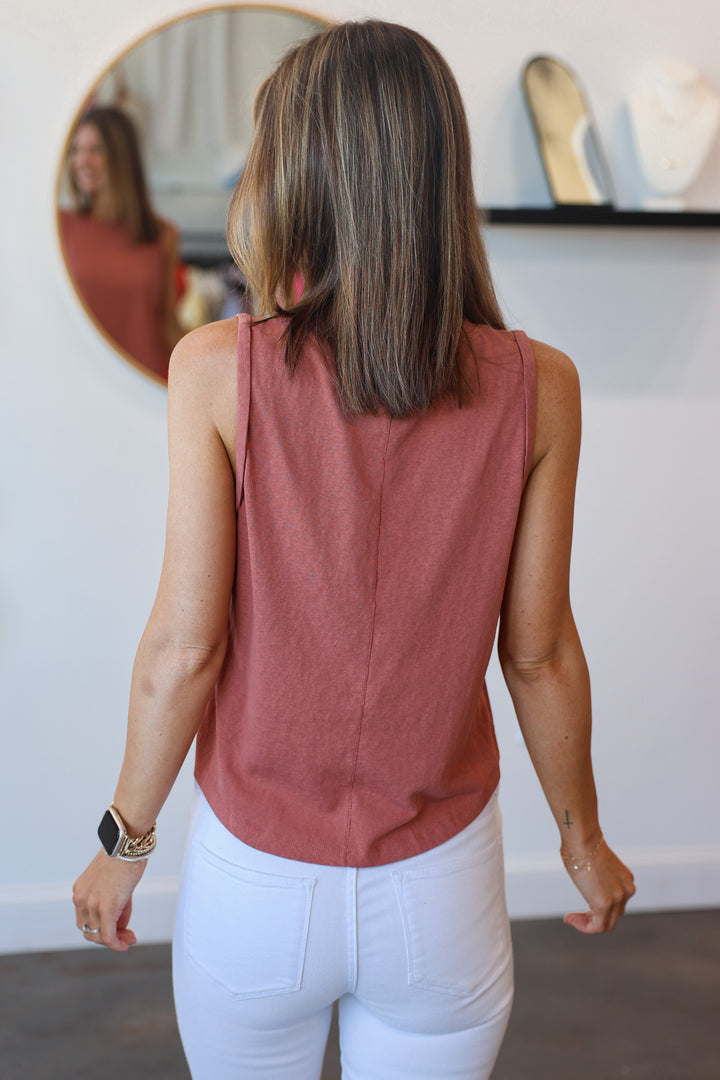 Rolled Sleeve Tank Top - Sienna