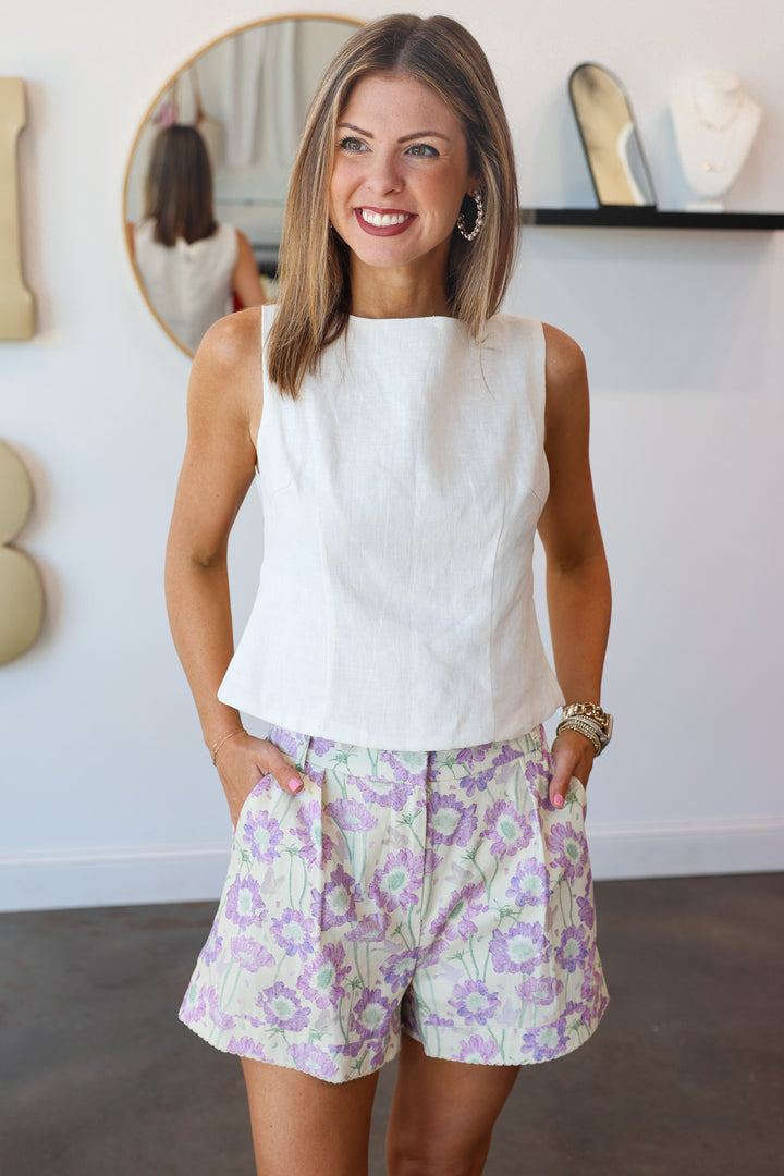 Floral Shorts - Lilac