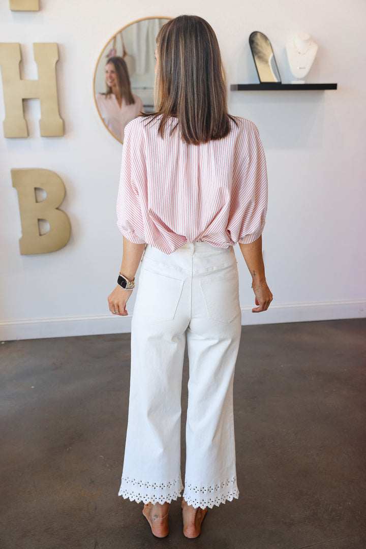 Eyelet Hem Jeans