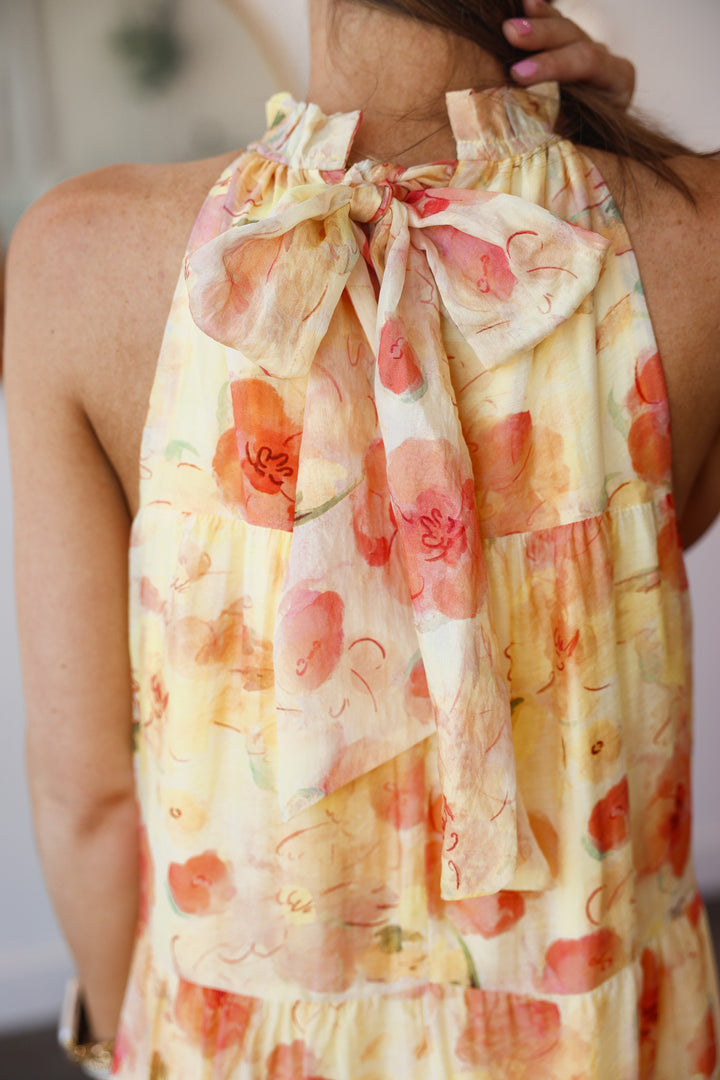 Tie Back Tiered Maxi Dress