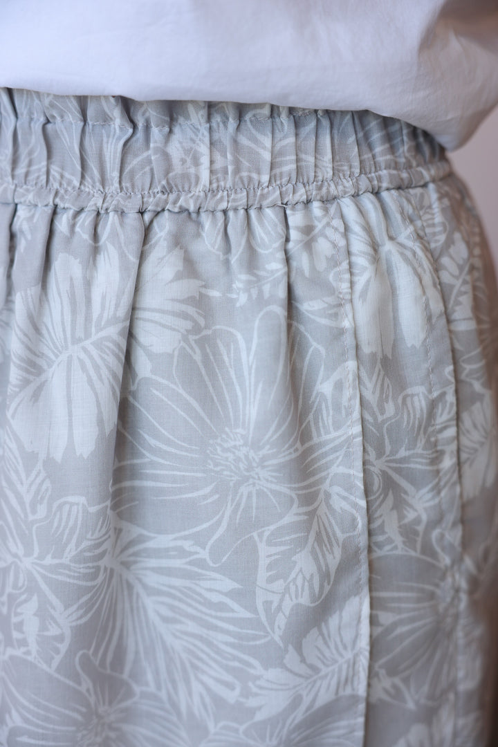 Tropical Printed Skort - Stone