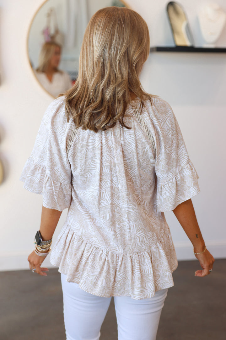 Flowy Peplum Top - Taupe