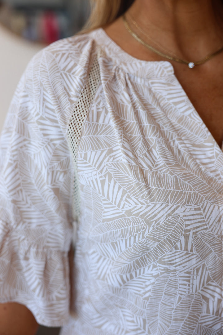 Flowy Peplum Top - Taupe