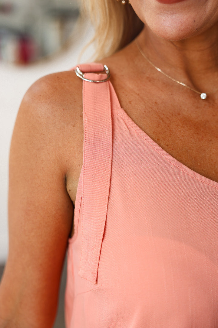 Adjustable Strap Tank - Light Coral