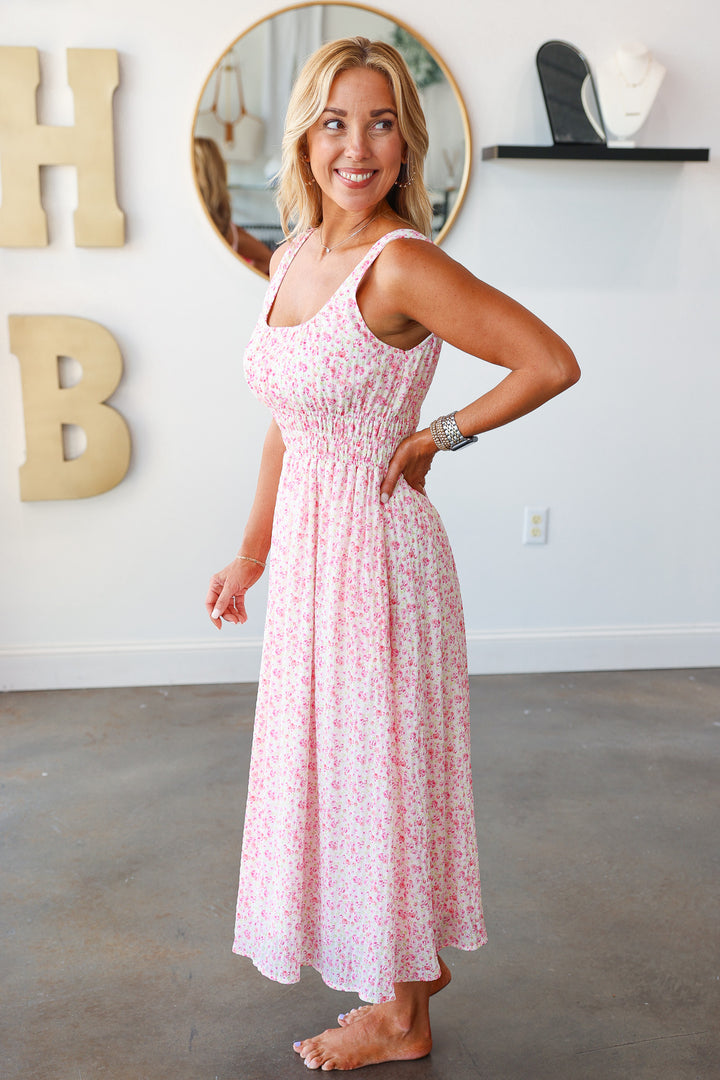 Floral Midi Dress - Rose