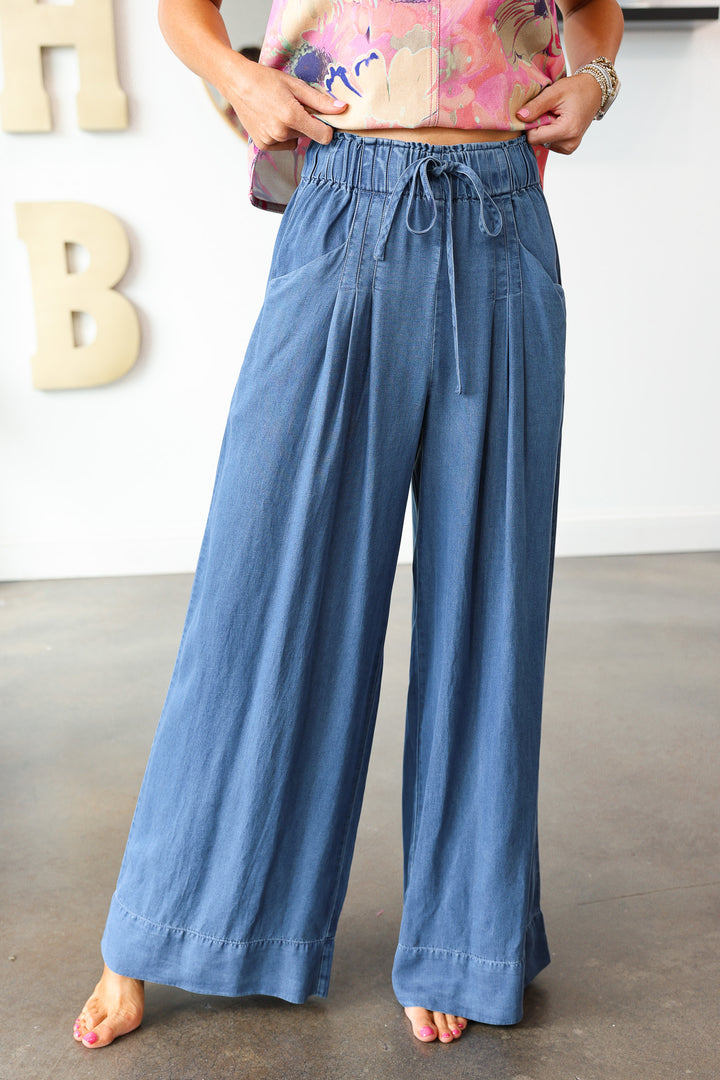 Wide Leg Denim Pants