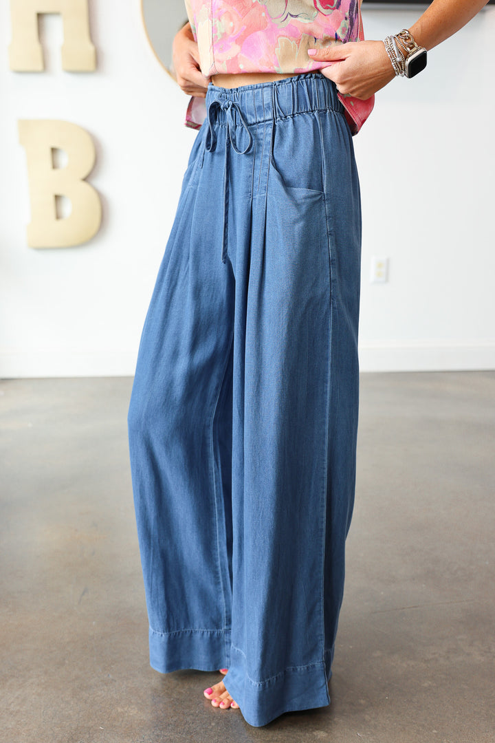 Wide Leg Denim Pants