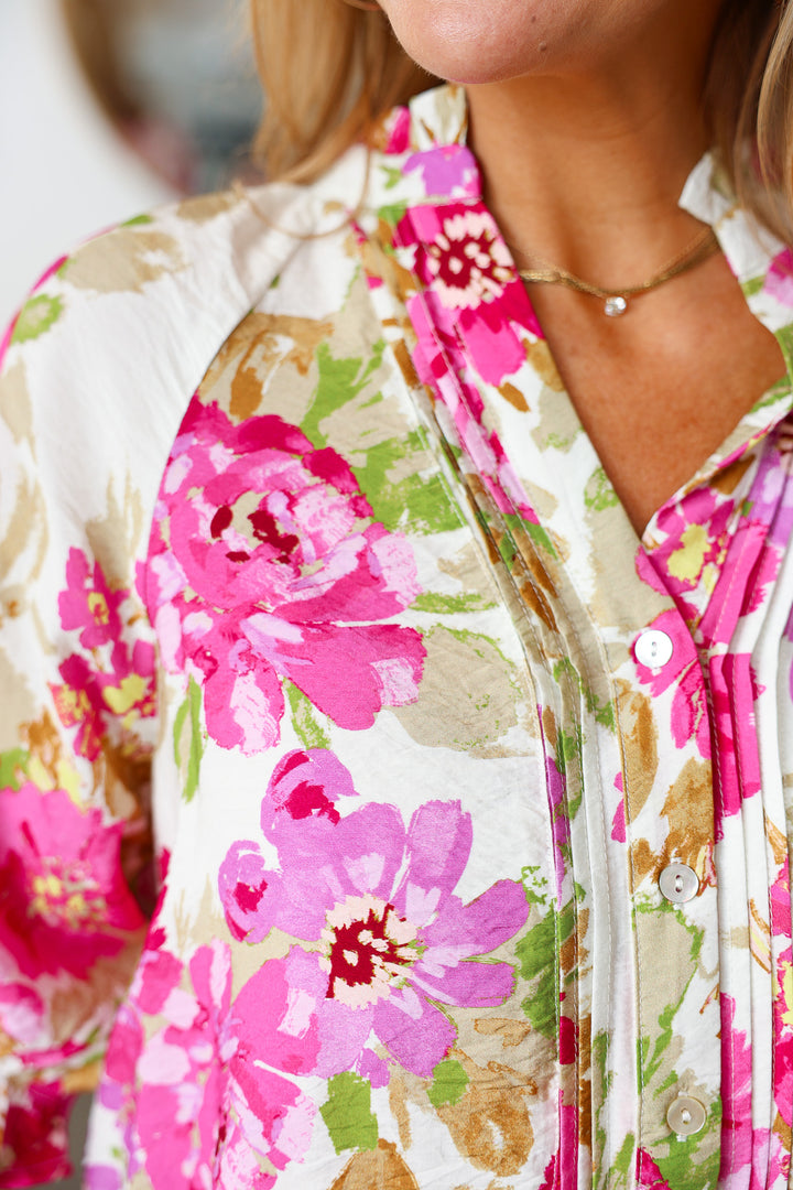 Floral Print Short Sleeve Top