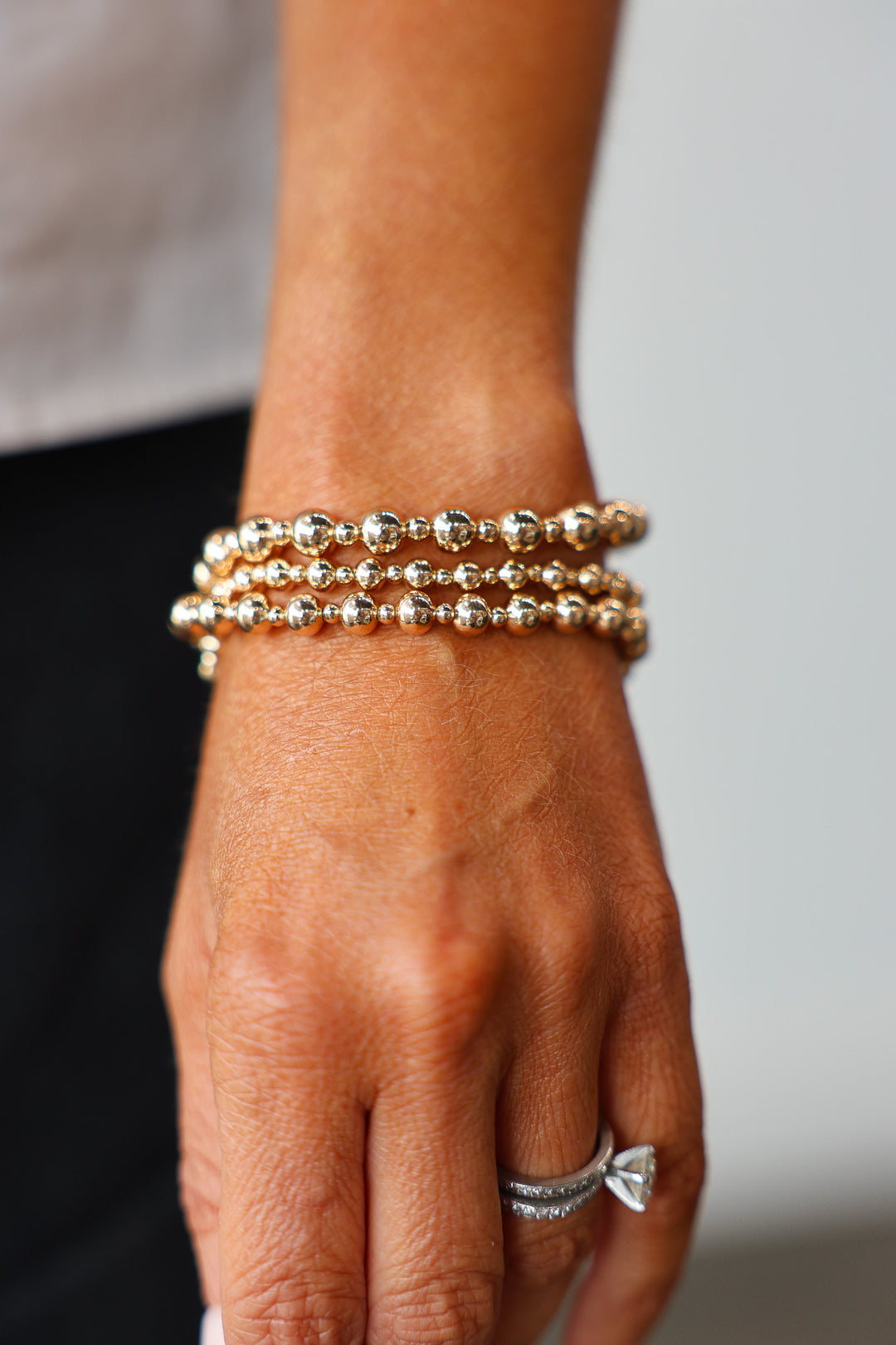 Beaded Stretch Bracelets - Set of 3