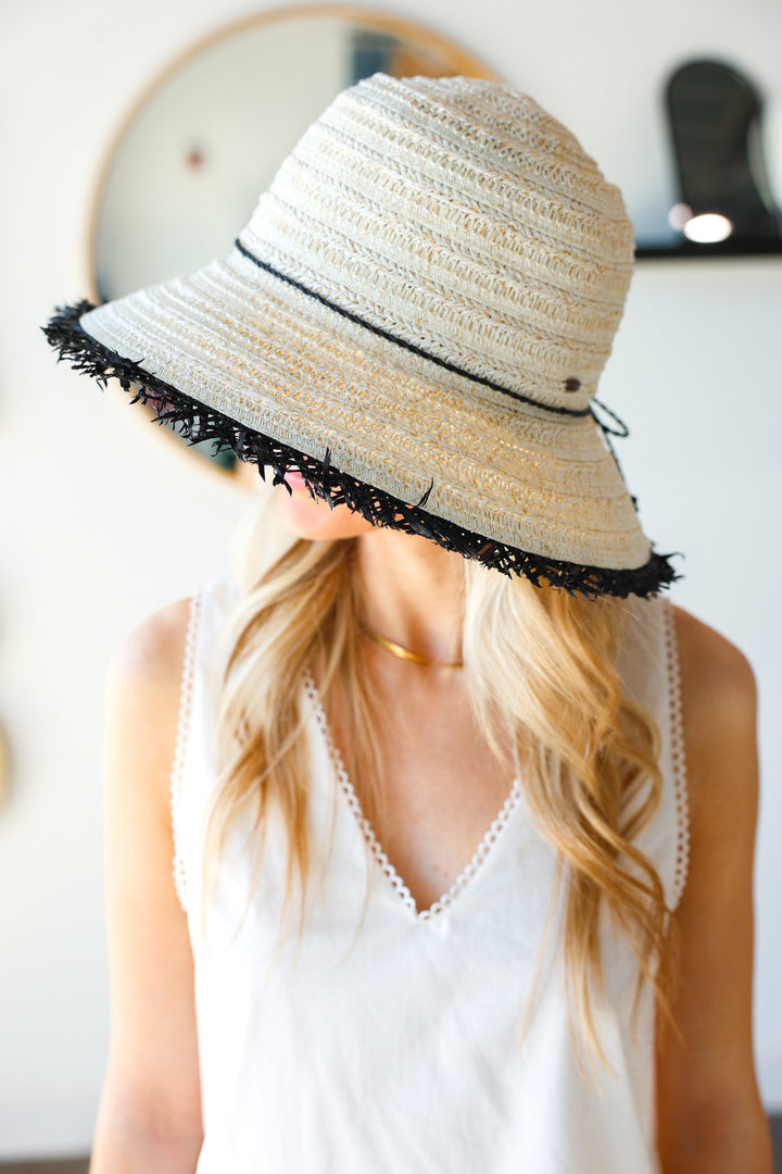 Luisa Fringe Trim Cloche Hat