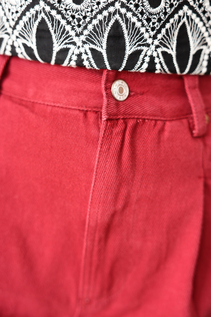 Denim Shorts - Garnet