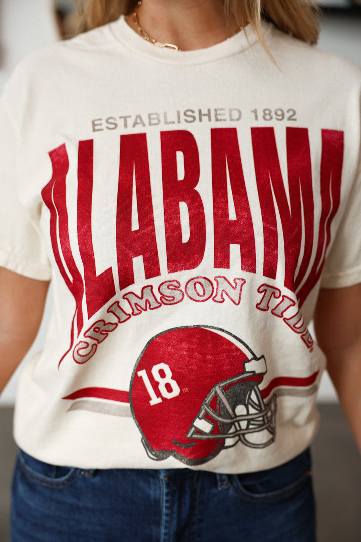 Alabama Helmet Distressed Tee