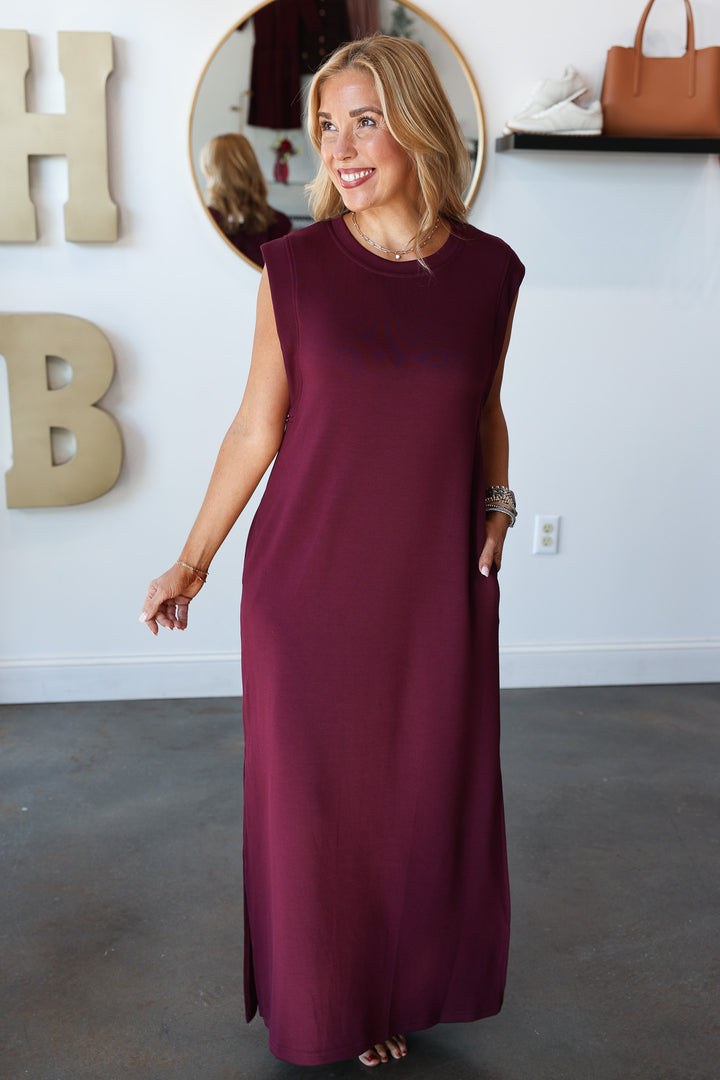 Shift Maxi Dress - Wine