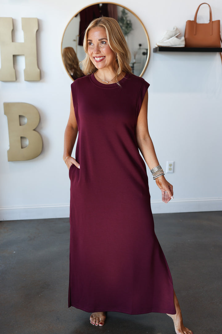 Shift Maxi Dress - Wine