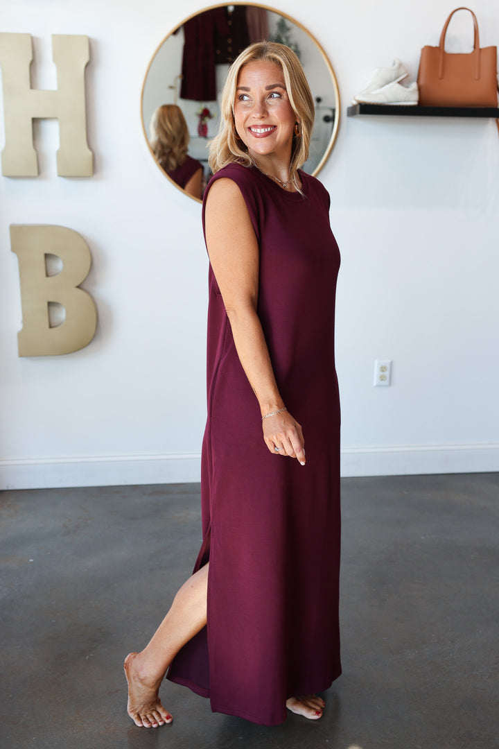 Shift Maxi Dress - Wine