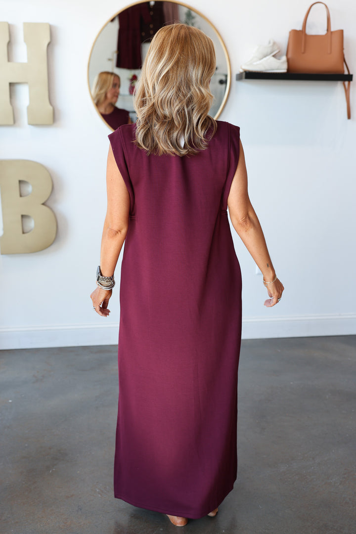 Shift Maxi Dress - Wine