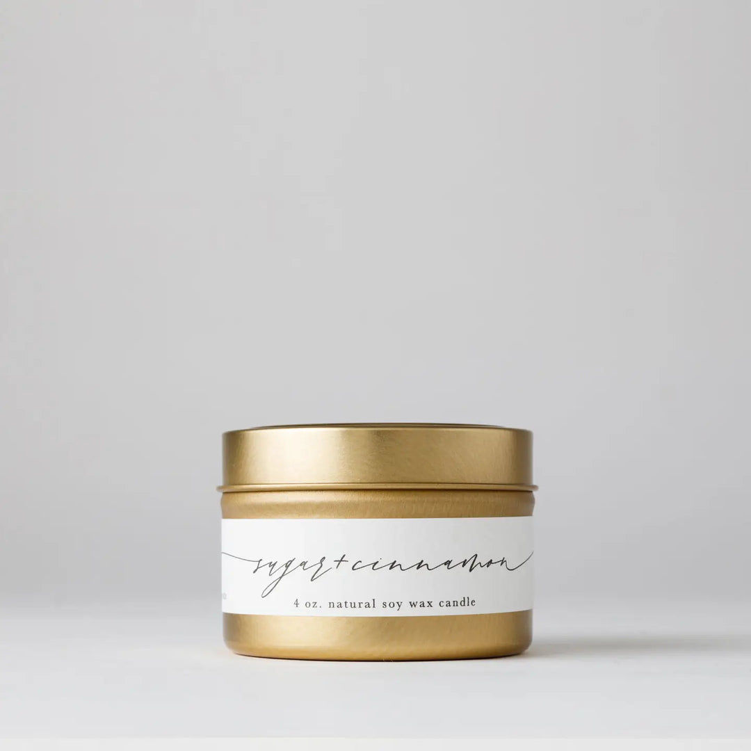Tin Soy Candle: Sugar + Cinnamon
