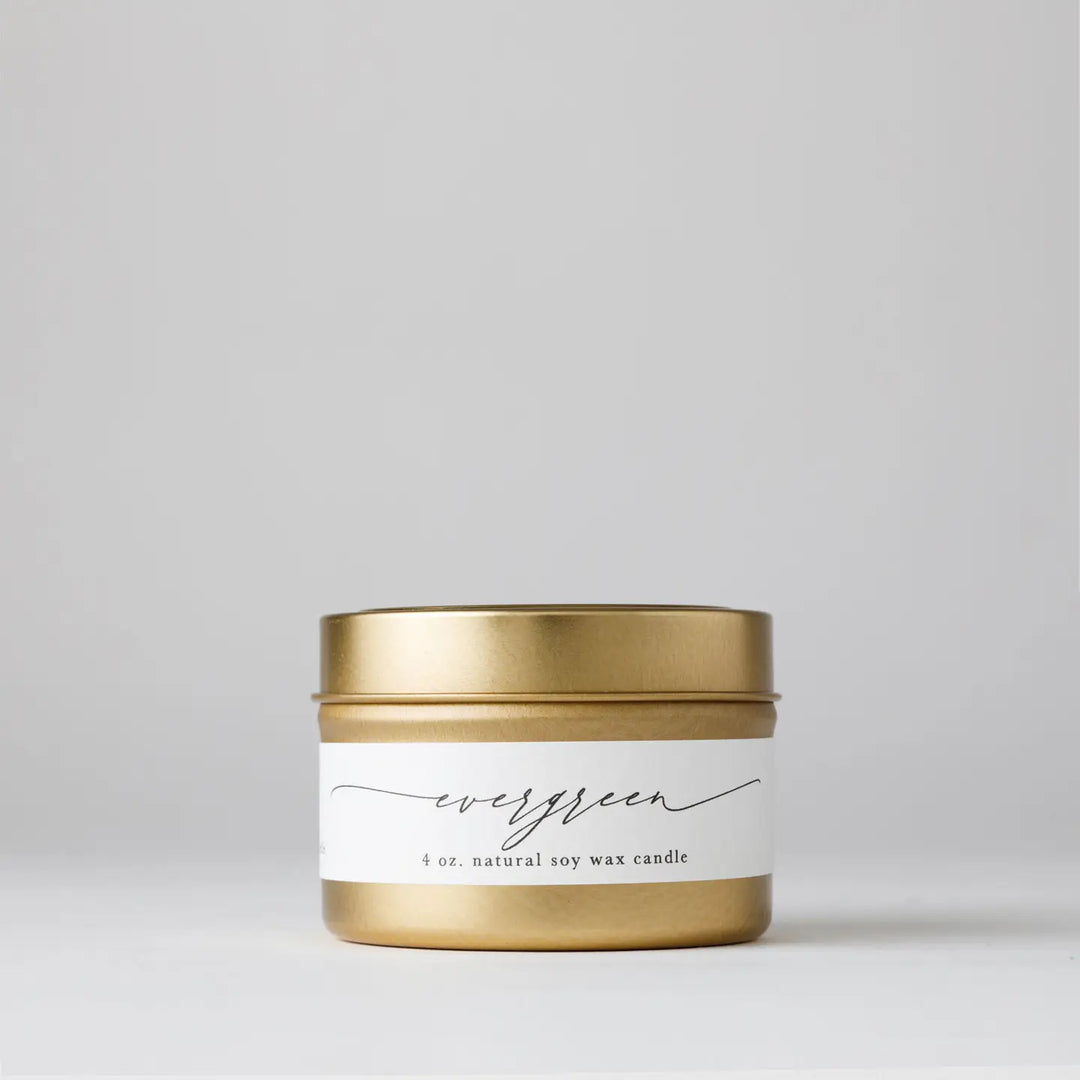 Tin Soy Candle: Evergreen