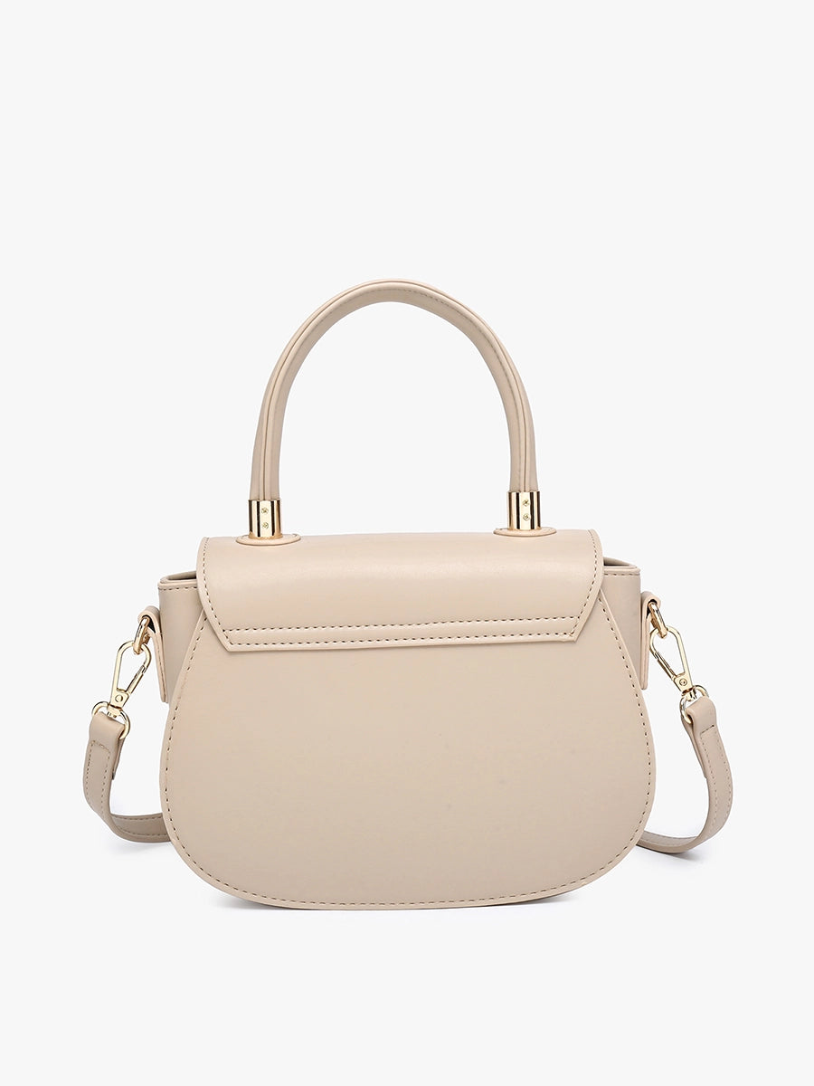 Gold Accent Satchel/Crossbody - Taupe