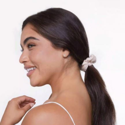 Organic Cotton Knit Scrunchies - Cream