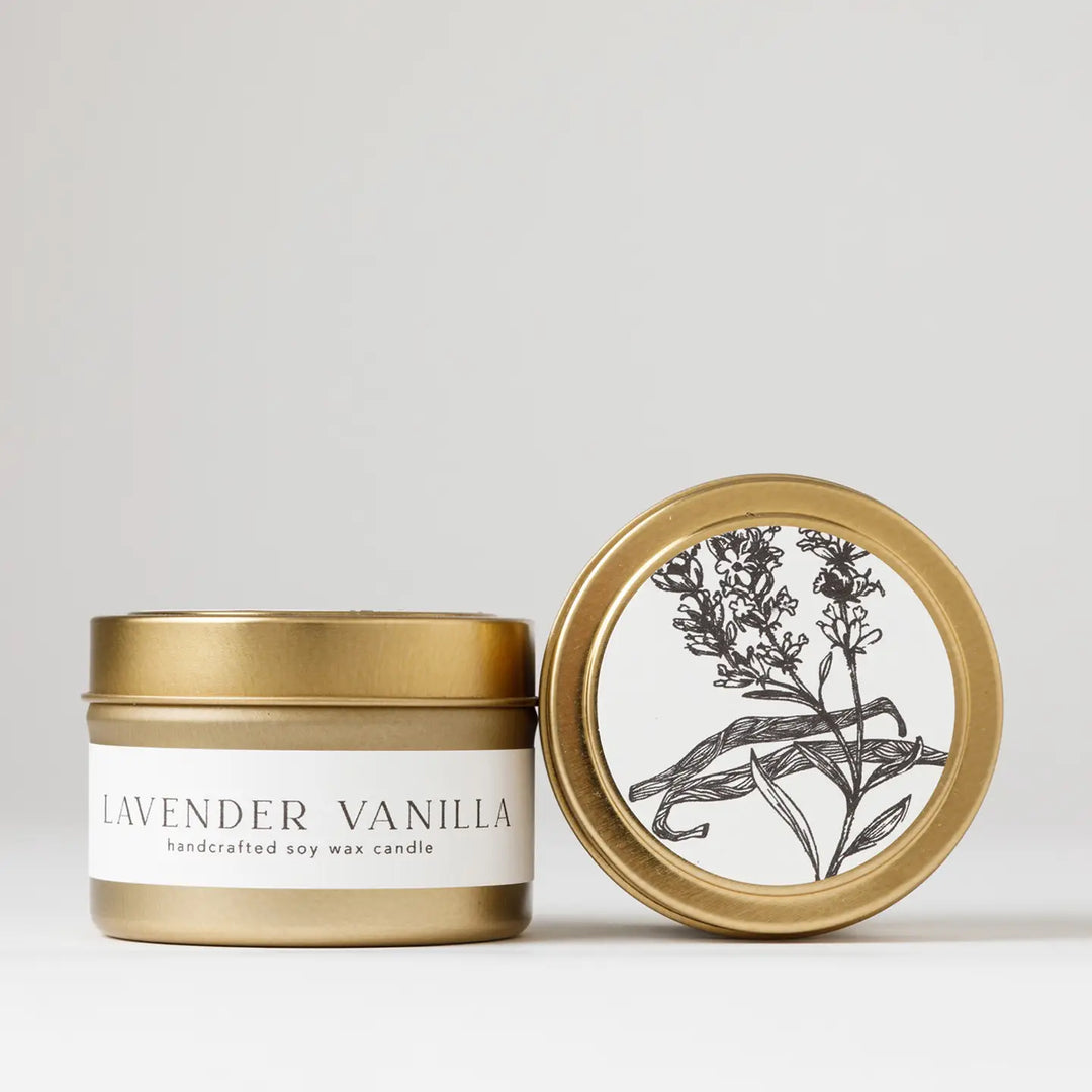 Tin Soy Candle: Lavender Vanilla