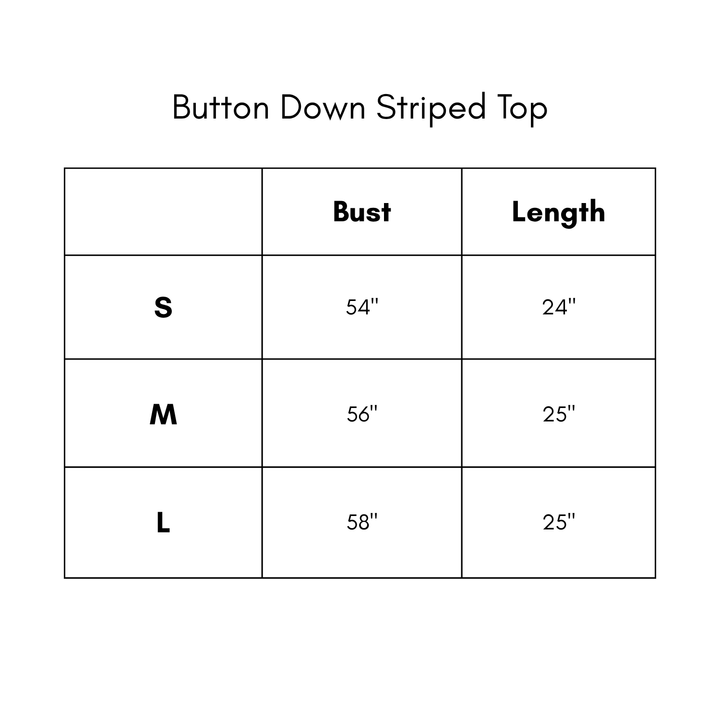 Button Down Striped Top - Blue