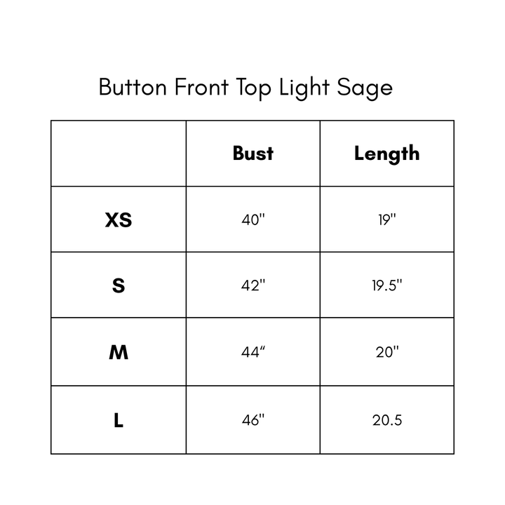 Button Front Top - Light Sage