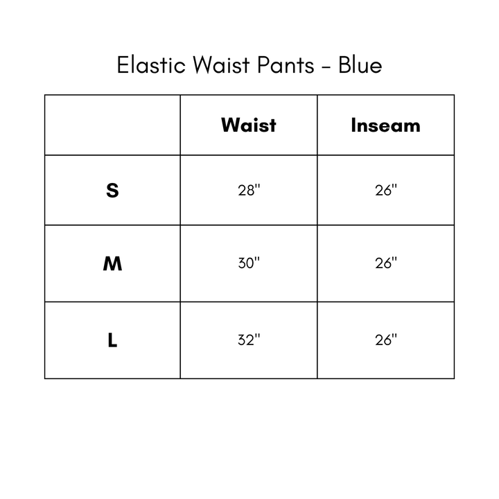 Elastic Waist Pants - Blue