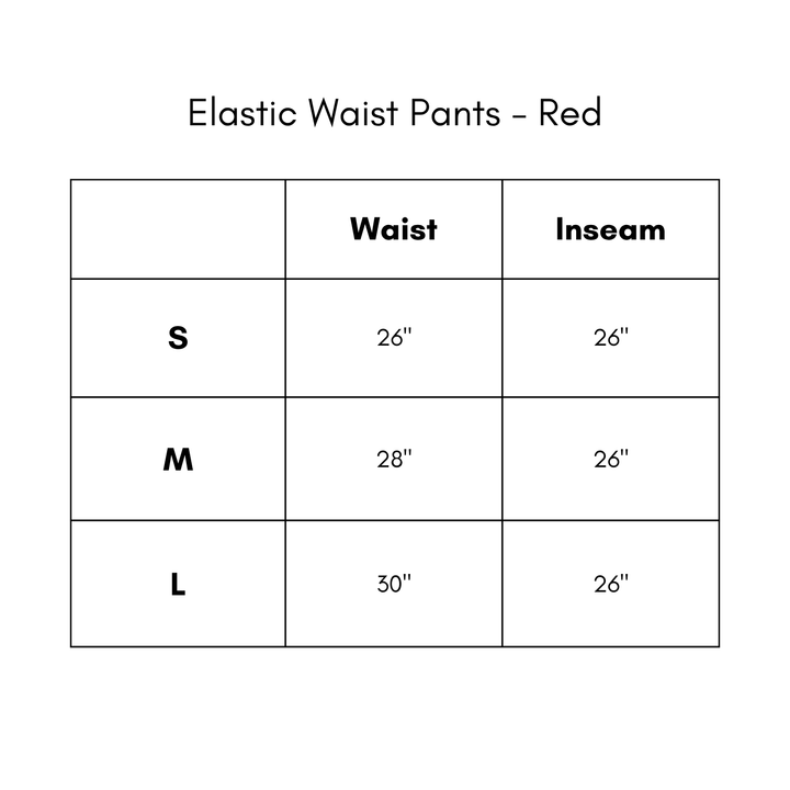 Elastic Waist Pants - Red