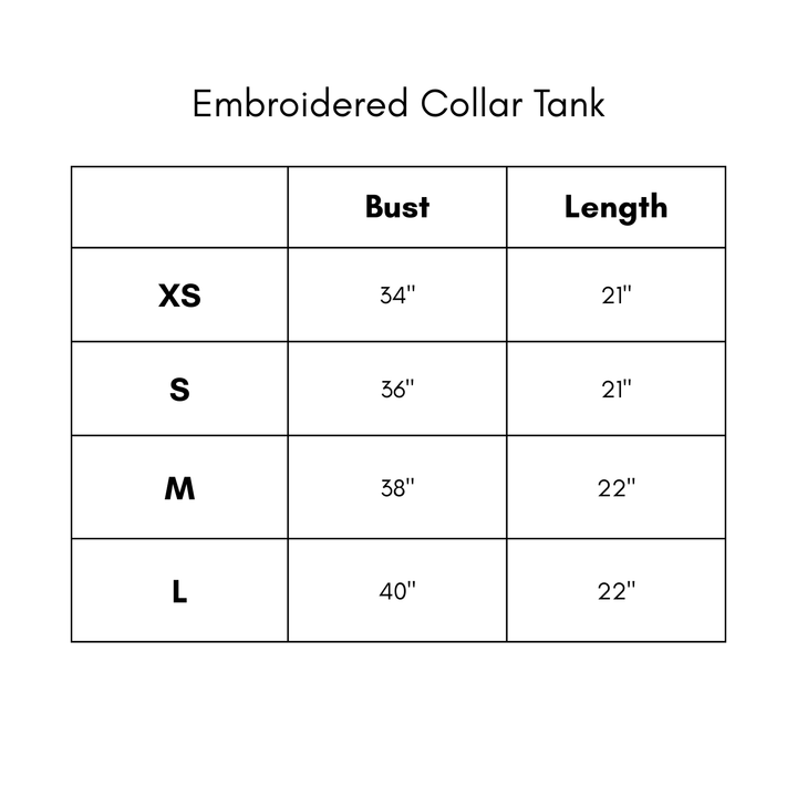 Embroidered Collar Tank - Off White
