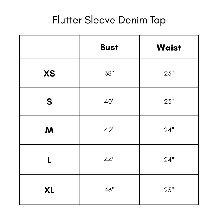 Flutter Sleeve Denim Top