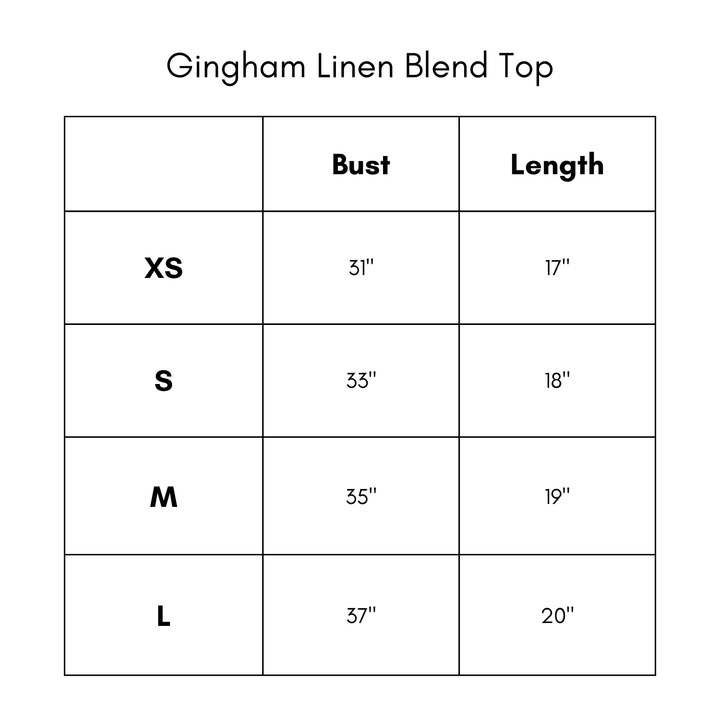 Gingham Linen Blend Top - Cream