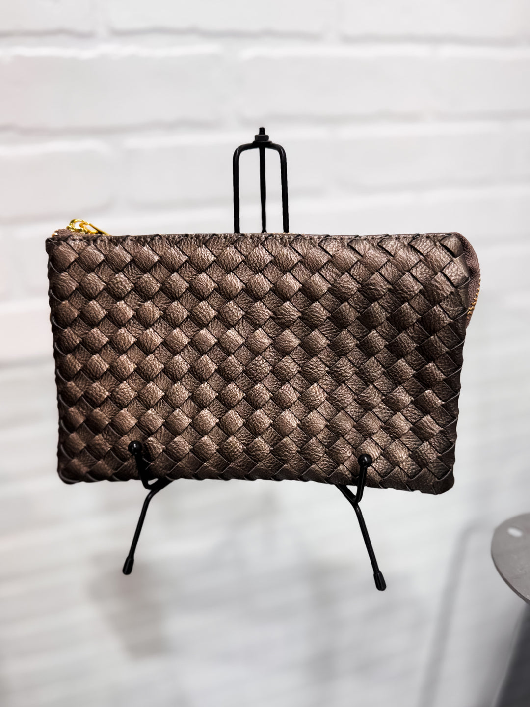 Small Quilted Crossbody/Wristlet - Pewter