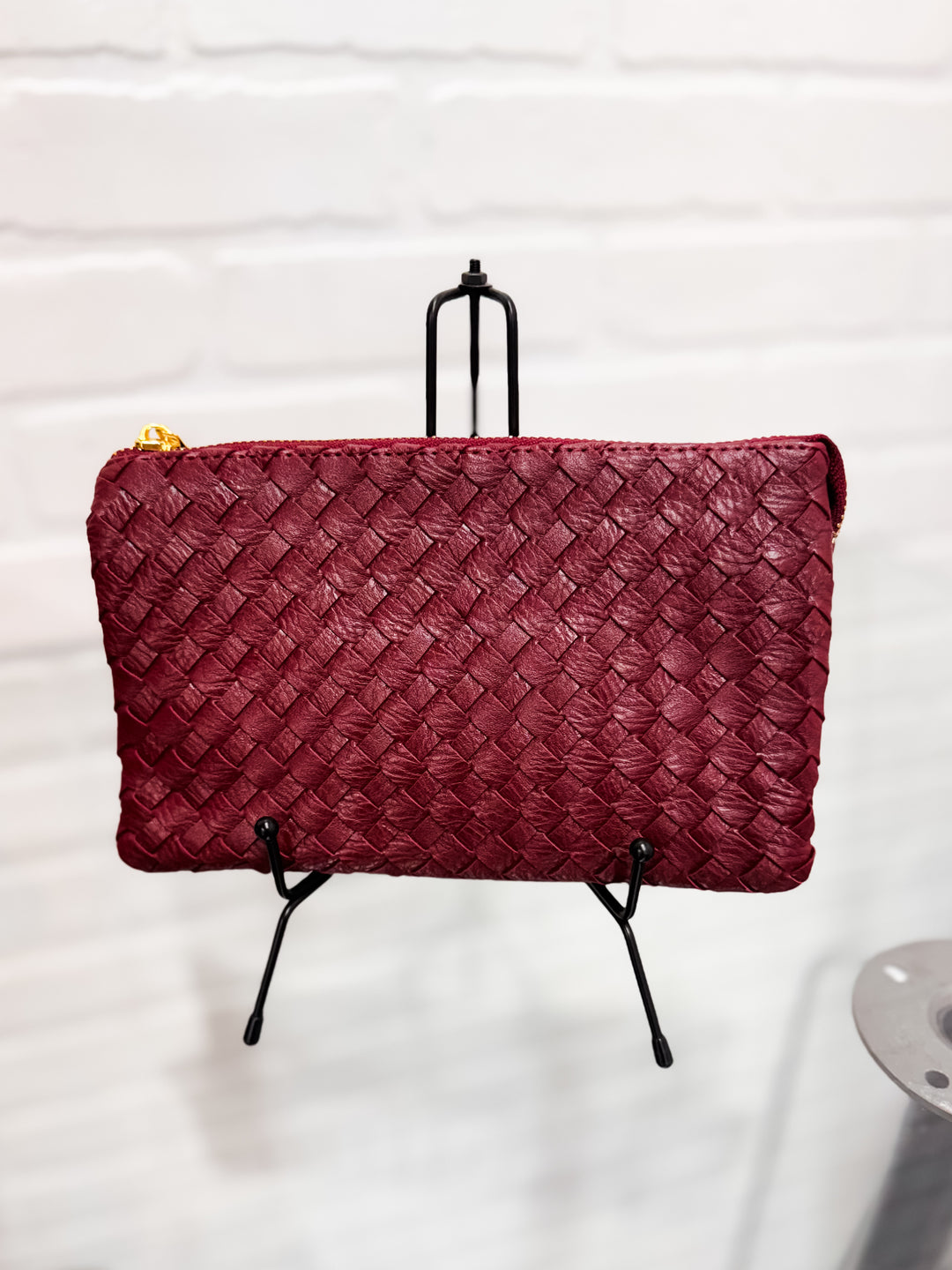 Small Quilted Crossbody/Wristlet - Burgundy