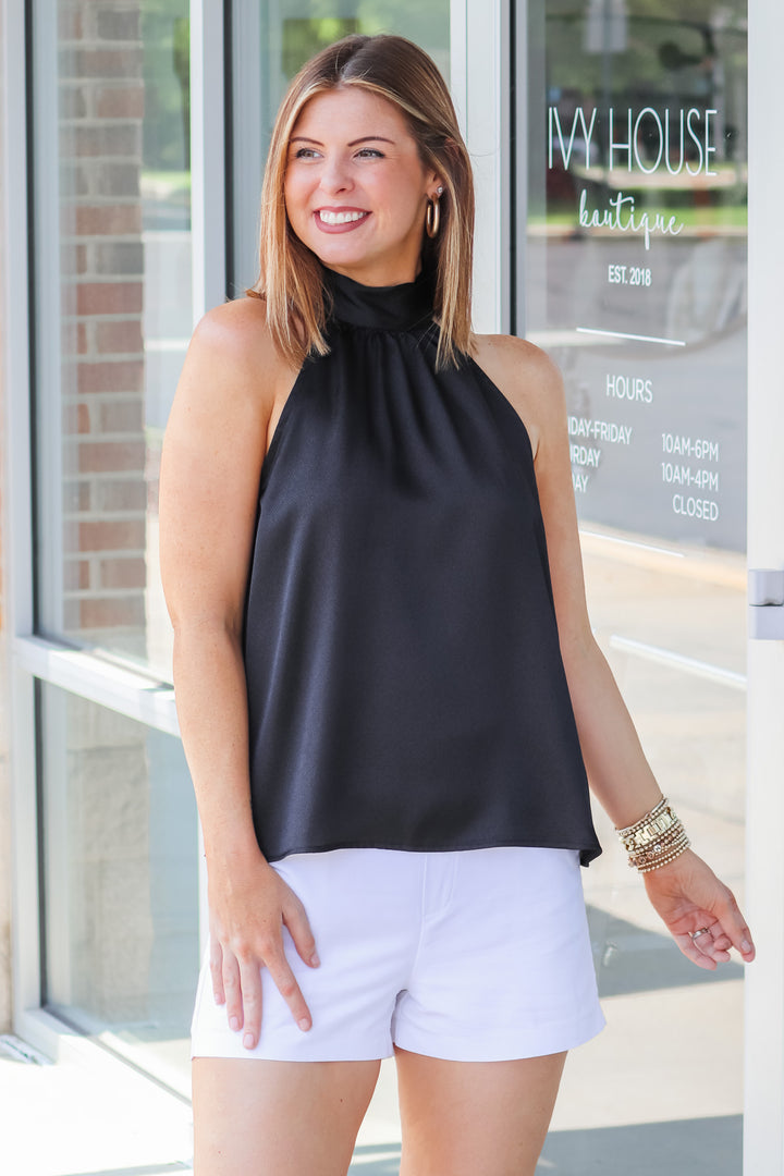 Satin Halter - Black