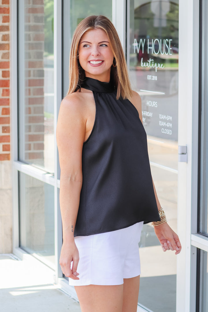 Satin Halter - Black