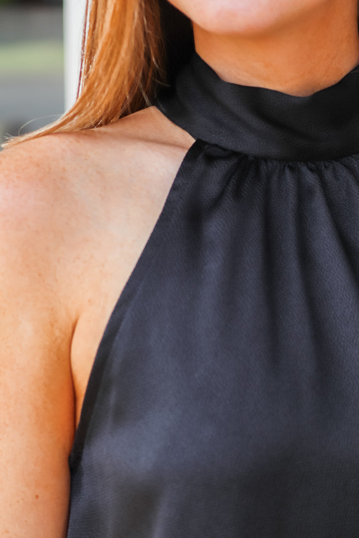 Satin Halter - Black