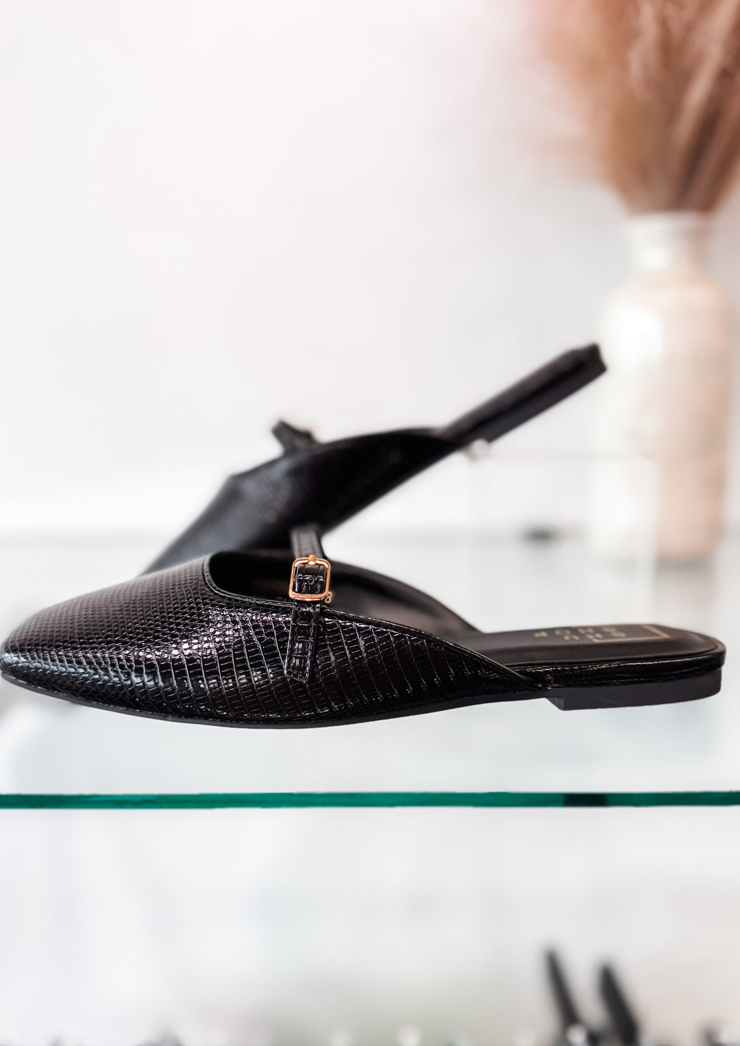 Athena Mule - Black Lizard