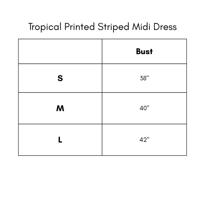 Tropical Printed Striped Detail Dress