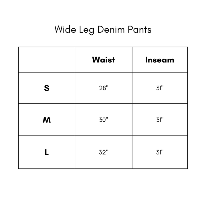 Wide Leg Denim Pants